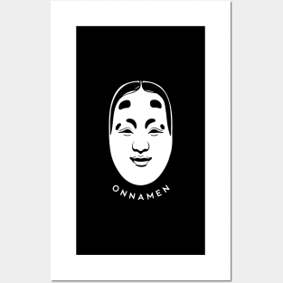 Traditional Japanese Masks, Onnamen, stylized design Posters and Art